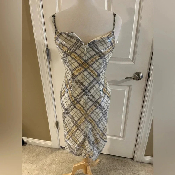W by Worth Pearl sequin gray and yellow plaid mistress-Size 4 - Picture 2 of 11